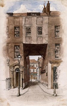 The entrance to Little Ormond Yard, off Great Ormond Street, 1882. Creator: John Phillipps Emslie.