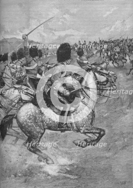 Charge of the Heavy Brigade at the Battle of Balaclava, 1854 (1906).  Artist: Unknown.