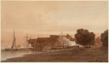A Boatyard at the Mouth of an Estuary, 1800. Creator: Thomas Girtin.
