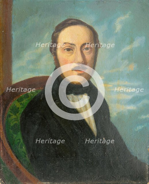 Portrait of a Man in an Armchair, 1840-1850. Creator: Unknown.