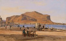 Palermo Harbor with a View of Monte Pellegrino, 1840. Creator: Martinus Rorbye.