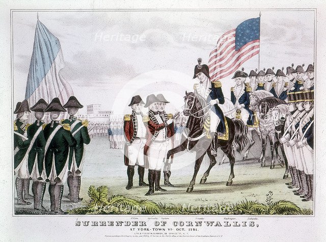 'Surrender of Cornwallis', Yorktown, Virginia, 1781. Artist: Unknown