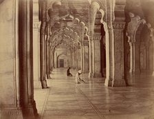 Moti Masjid: Pearl Mosque in Interior of Fort Agra, 1860s-70s. Creator: Unknown.