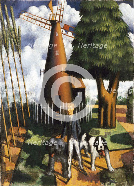 Gilbert Cannan and his Mill, 1916. Artist: Mark Gertler.