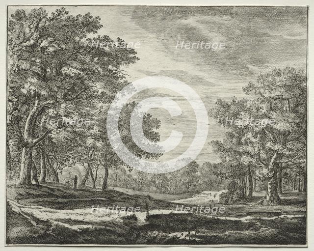 Six view in the wood of the Hague: A Man with a Staff in His Hand. Creator: Roelant Roghman (Dutch, 1627-1692).