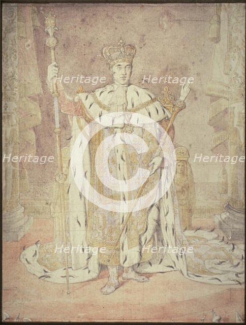 Charles X in his Coronation Robes, c. 1828. Creator: Jean-Auguste-Dominique Ingres.