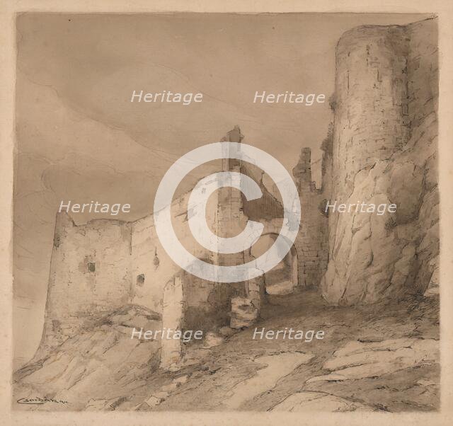 Second courtyard of Spis Castle, 1912. Creator: Ludovit Cordak.