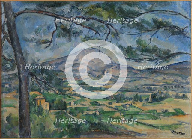 La Montagne Sainte-Victoire au grand pin (Mount Sainte-Victoire with Large Pine), ca 1887. Creator: Cézanne, Paul (1839-1906).