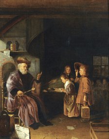 A schoolmaster teaching his pupils in a classroom, Mid of 17th century. Artist: Egmondt, Pieter Cornelisz. van (1614/22-1663)