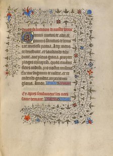 Decorated Text Page; Book of Hours, about 1420. Creator: Unknown.