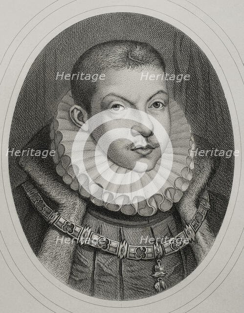 Philip III (1578-1621), King of Spain (1598-1621) and also, as Philip II, King of Portugal..., 1879. Creators: Alphonse Charles Masson, Magin Pujadas.