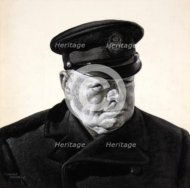 Portrait of Sir Winston Churchill in Trinity House uniform, c1940s.  Creator: Marc Stone.