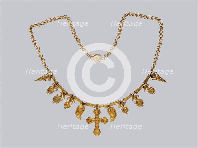 Gold Necklace with Ornaments, Byzantine, 6th century. Creator: Unknown.