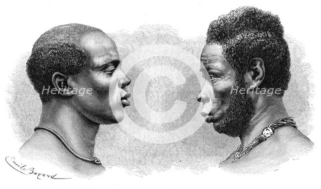 'Two men from French Guinea', c1850-1890.Artist: Emile Antoine Bayard