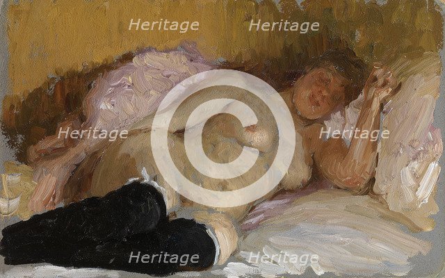 Natalia Nordman Sleeping, 1900s. Artist: Repin, Ilya Yefimovich (1844-1930)