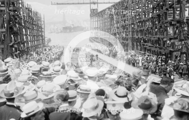 Launch of ARIZONA, between c1910 and c1915. Creator: Bain News Service.