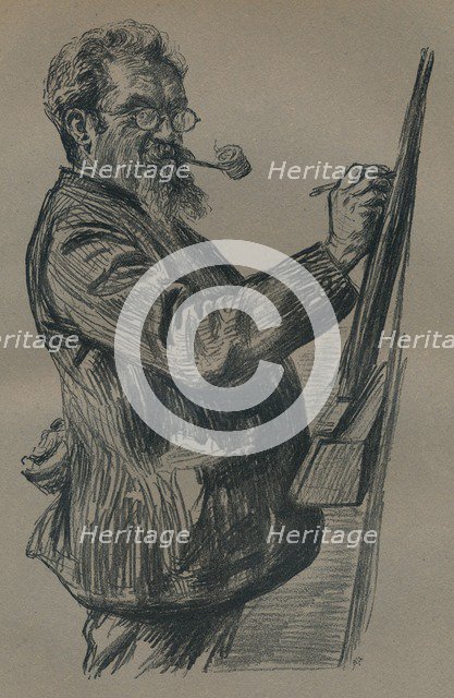 'A posthumous portrait of Henry Stacy Marks', c1899. Artist: Paul Charles Renouard.