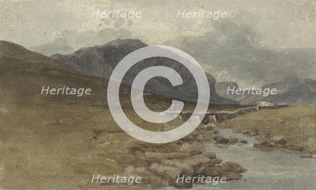 Landscape near Llyn Ogwen, Caernarvonshire (Wales), 1778-1847. Creator: Joshua Cristall.