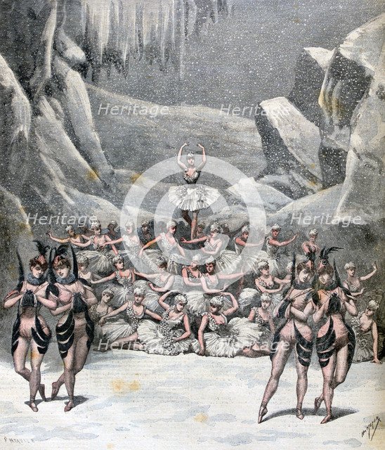The Snow Ballet, from 'la Voyage dans la Lune' by Jacques Offenbach, 1892. Creator: Henri Meyer.