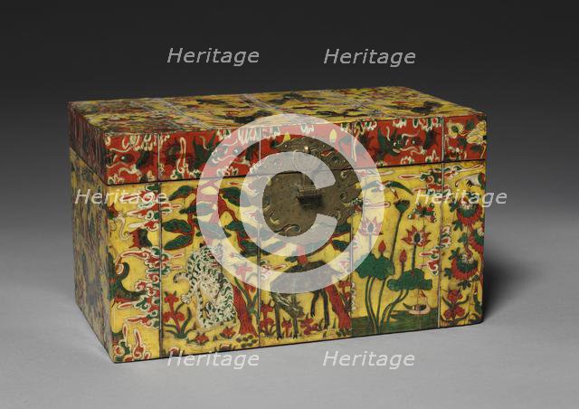 Box with Painted Ox Horn, 1800s. Creator: Unknown.