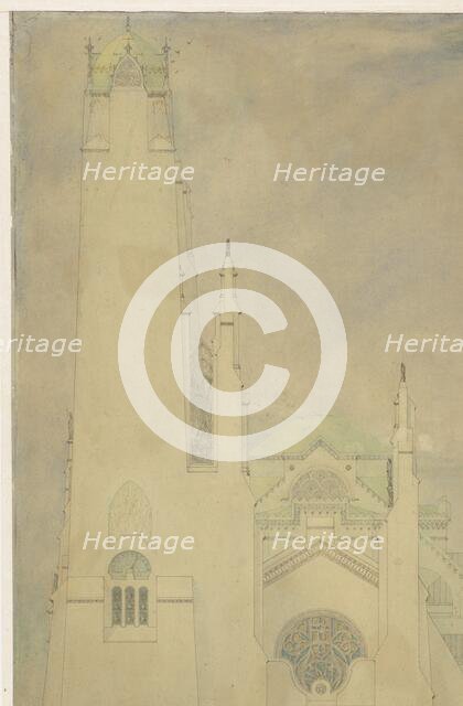 Design for a church, 1877-1932. Creator: Marius Bauer.