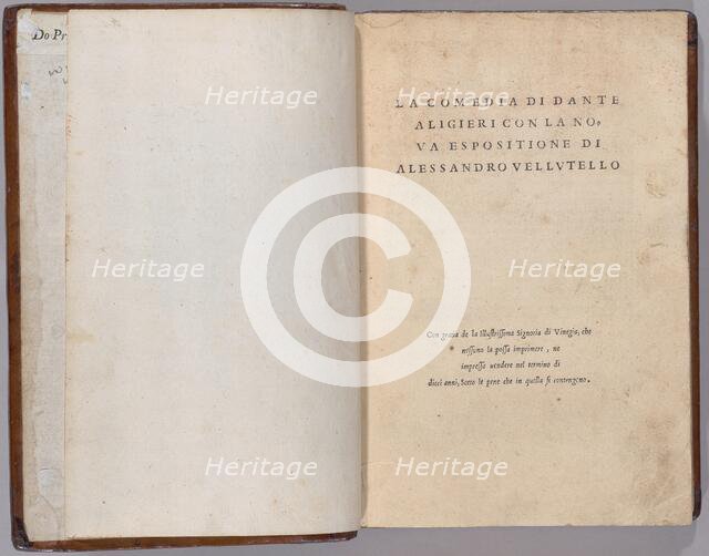 La Comedia, 1544. Creators: Unknown, Dante Alighieri.