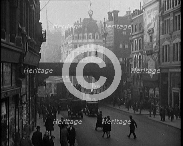 Crowds of People Walking the Streets of London, 1929. Creator: British Pathe Ltd.