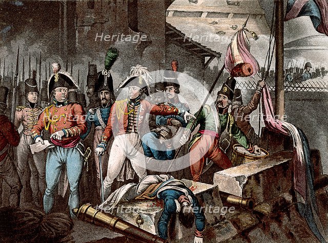 The Duke of Wellington at the taking of Ciudad Rodrigo, Spain, Peninsular War, 1812 (c1818).  Artist: William Heath