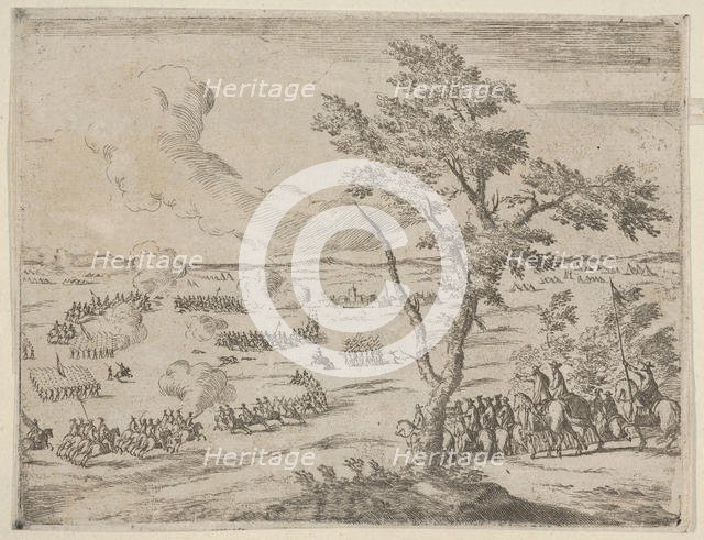 At the Head of a Swiss Army, Francesco I d'Este, with Uncrushed Spirit, Confronts the Enem..., 1659. Creator: Bartolomeo Fenice.