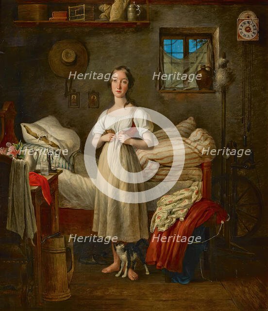 A girl's morning toilet, 1836. Creator: Michael Neder.