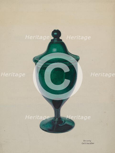 Covered Compote, c. 1939. Creator: Beverly Chichester.