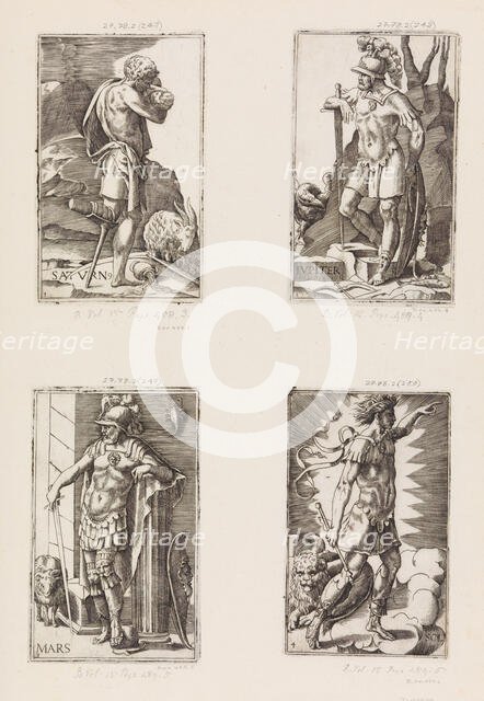 Jupiter, from Planets, plate 2, 1530-70. Creator: Giulio Bonasone.