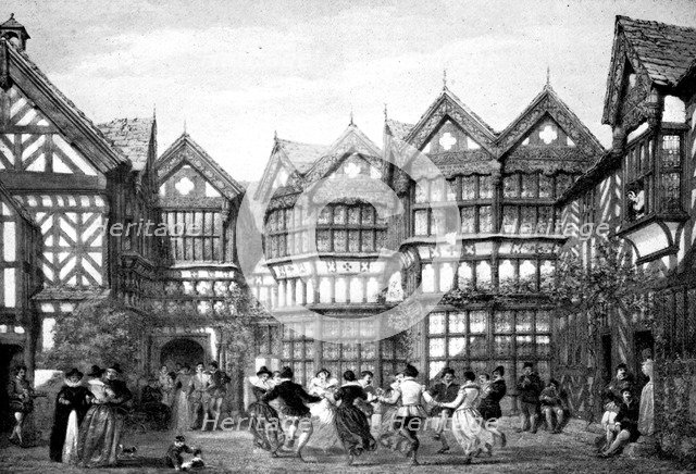 '16th Century timberwork at Little Moreton', 1925.Artist: Joseph Nash