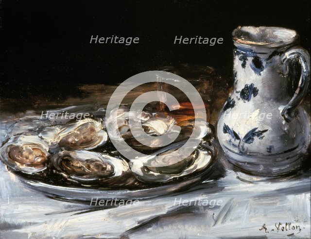 'Still Life with Oysters', 19th century.  Artist: Antoine Vollon