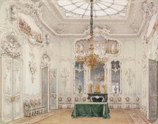 Interiors of the Winter Palace. The Green Dining Room, 1852. Artist: Premazzi, Ludwig (Luigi) (1814-1891)