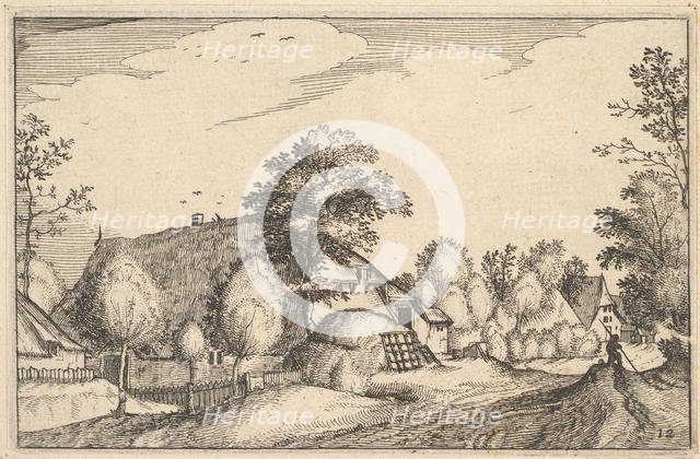 Village Road, plate 12 from Regiunculae et Villae Aliquot Ducatus Brabantiae, ca. 1610. Creator: Claes Jansz Visscher.