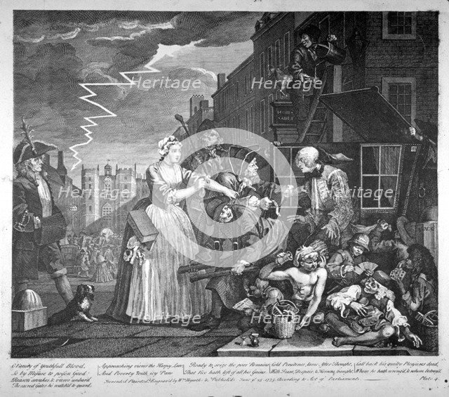 Plate IV of A Rake's Progress, 1735. Artist: William Hogarth
