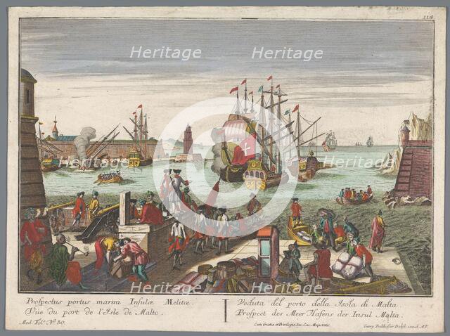 View of the harbour in Malta, 1742-1801. Creator: Anon.