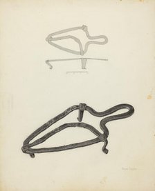 Flat Iron Holder, c. 1940. Creator: Neva Coffey.