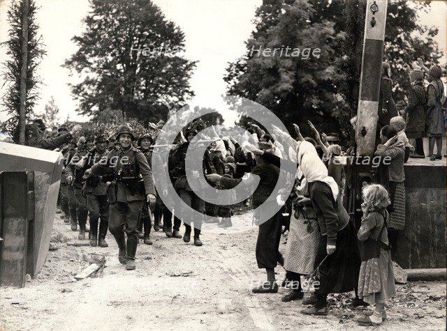 German troops enter Czech territory, October 1938. Artist: Unknown