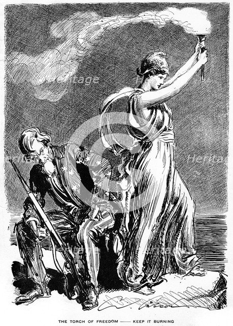 'The Torch of Freedom, Keep it Burning', 1916. Artist: Unknown