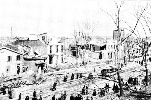 The Cyclone at Louisville, Kentucky, United States: Twelfth Street and Jefferson Street, 1890. Creator: Unknown.
