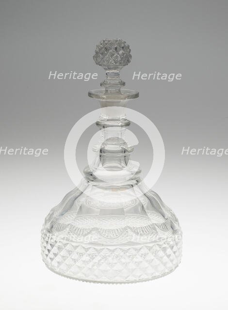 Decanter with Stopper, England, c. 1800. Creator: Unknown.