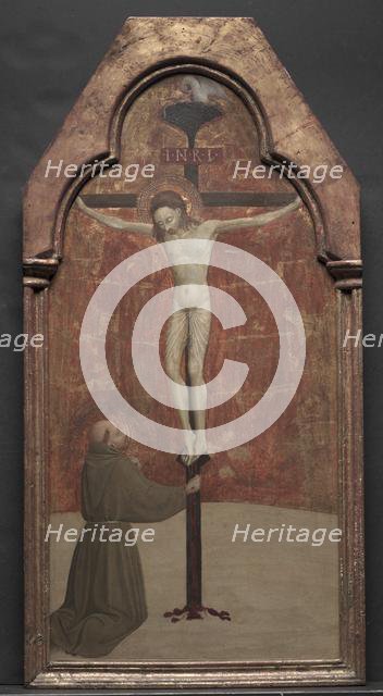 St. Francis Kneeling before Christ on the Cross, 1437-1444. Creator: Sassetta (Italian, 1392-1450).