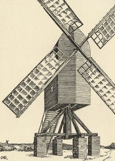 'A Mediæval Windmill', (1931). Artist: Charles Henry Bourne Quennell.