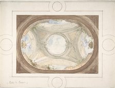 Design for Trompe L'Oeil Ceiling for Dining Room, Hôtel de Trévise, 1850-1910. Creators: Jules-Edmond-Charles Lachaise, Eugène-Pierre Gourdet.