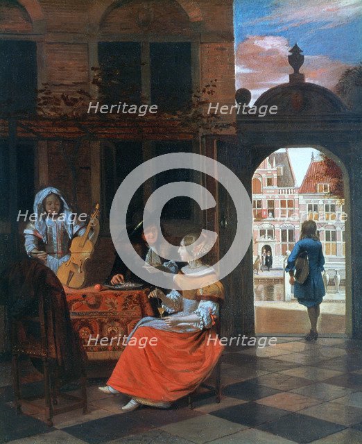 'A Musical Party in a Courtyard', 1677. Artist: Hendrick de Keyser 