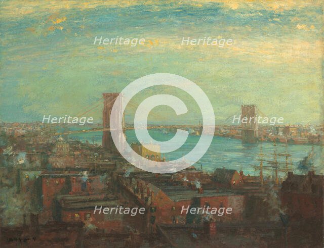 Brooklyn Bridge, 1899. Creator: Henry Ward Ranger.