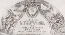Title page to 'Galleria Dipinta nel Palazzo del Prencipe Panfilio' after the ceiling f..., ca. 1661. Creator: Carlo Cesi.