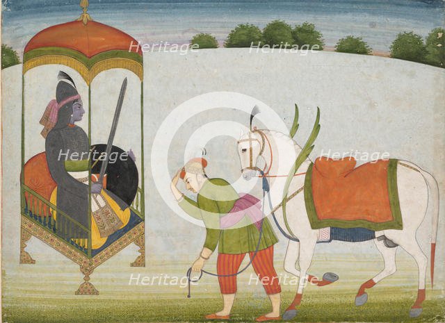 Kalki Avatar, the Future Incarnation of Vishnu: Page from a Dispersed Manuscript, ca. 1760-70. Creator: Unknown.